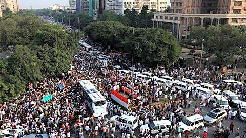 Delhi police warn of diversions for protests and Bloomberg forum