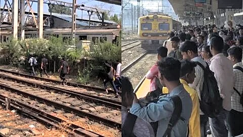 Fire near Kanjurmarg knocked out signaling and commuters walked tracks