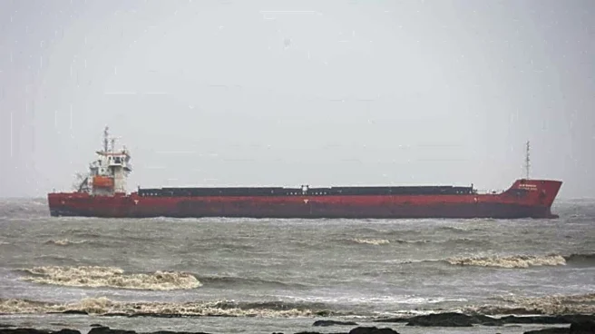 Ship carrying sulfur runs aground in Andhra amid cyclone Arnab
