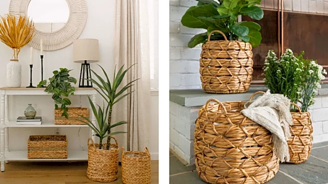 Want to give your foyer stylish spin? Try grass baskets