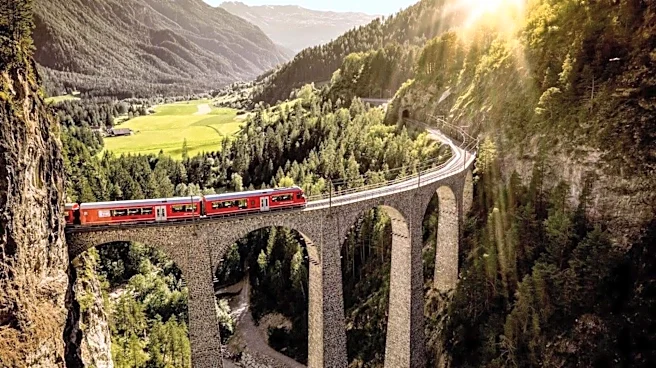 Exploring the Swiss Alps by train is a visual treat!