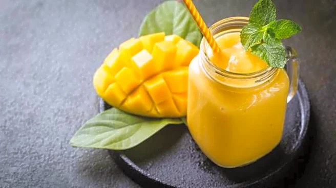 Our new favorite drink: Mango coconut smoothie