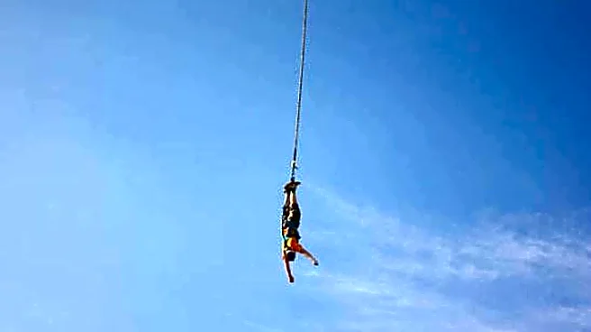 Bungee jumping from a helicopter: A must-try!