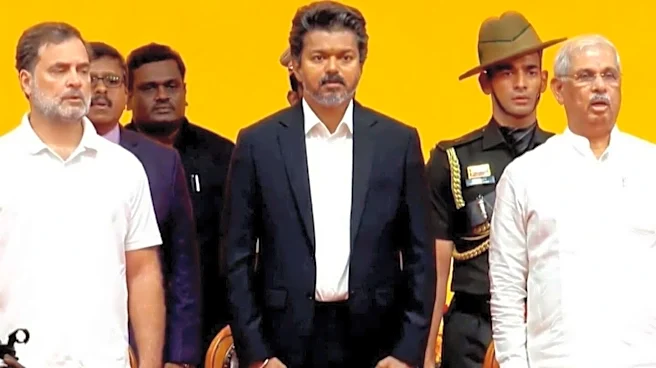 'Vande Mataram' sung at Vijay's swearing-in; Rahul Gandhi present