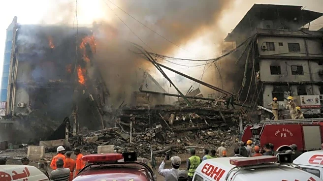 Dozens missing, 8 dead after blaze in Pakistan shopping mall