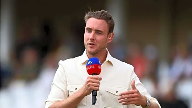 Stuart Broad reacts to his viral reaction during England's collapse