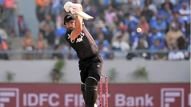 Daryl Mitchell slams his fourth 50-plus ODI score against India