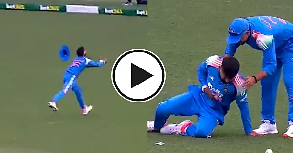 WATCH: Shreyas Iyer injures himself while completing an excellent running catch in 3rd ODI; walks off the field