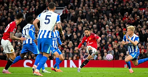 WATCH: Matheus Cunha scores his first goal for Manchester United during Premier League clash against Brighton