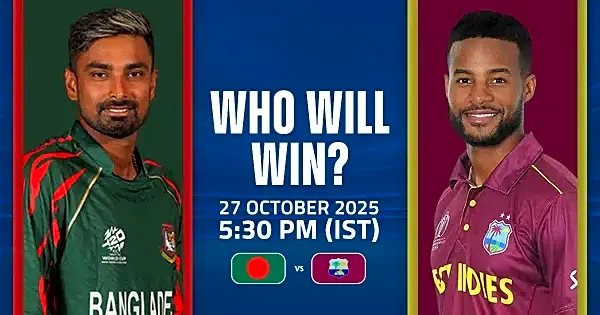 BAN vs WI 1st T20I Match Prediction: Who will win today’s match?