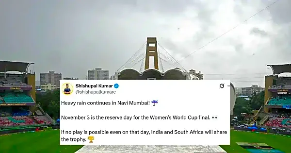 Heavy rain continues in Navi Mumbai: Netizen waiting for weather to relent to witness IND vs SA Women’s World Cup 2025 final