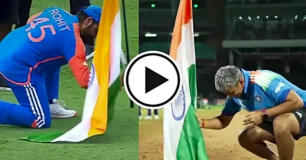 Amol Muzumdar recreates Rohit Sharma’s iconic flag celebration after India’s 2025 Women’s World Cup win