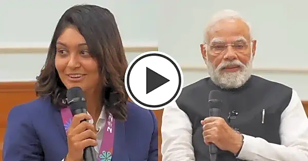 What’s your skincare routine?: Harleen Deol’s question to PM Narendra Modi leaves everyone in splits