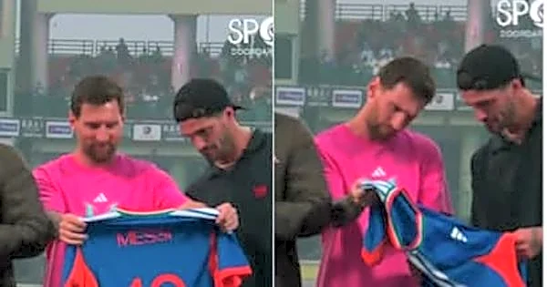 WATCH: Lionel Messi gets SHOCKED after seeing two stars on Indian Jersey; goes viral