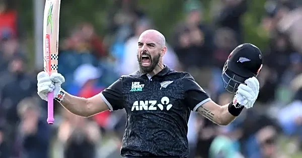 Watch : Daryl Mitchell smashes century against India