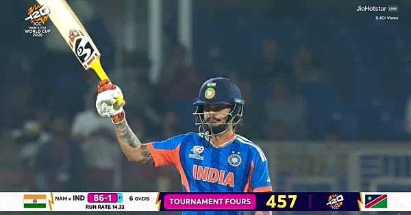 Ishan Kishan smashes 4 sixes in a row; scores 50 off 20 balls vs Namibia in T20 World Cup 2026