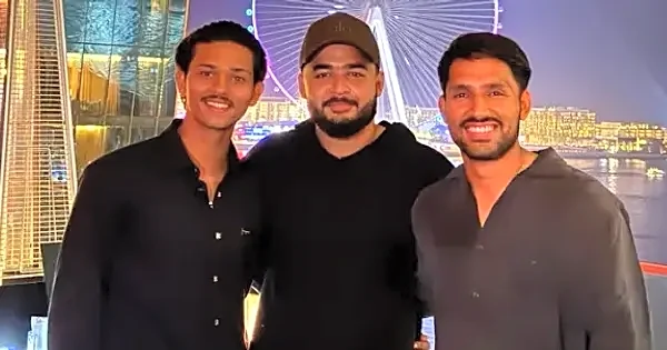 Watch : Riyan Parag bonds with teammates Yashasvi Jaiswal and Dhruv Jurel in Dubai