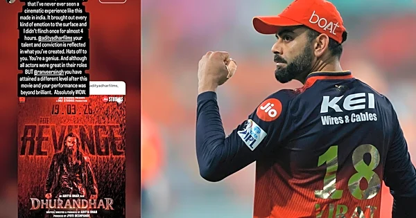 Brought out every kind of reaction to surface: Virat Kohli shares review of Dhurandhar 2, lauds Aditya Dhar, Ranveer Singh