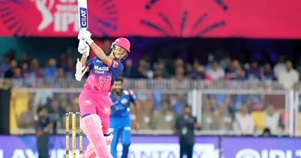WATCH: Yashaswi Jaiswal hits experienced players for big sixes in RR vs MI