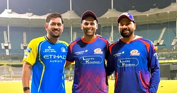 Suryakumar Yadav asks fans to suggest ‘group name’ as he poses with Rohit Sharma and MS Dhoni ahead of CSK vs MI