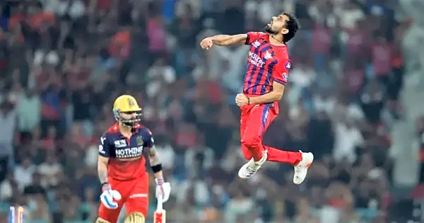RCB vs LSG - Virat Kohli dismissed on a two-ball duck; bowled by Prince Yadav