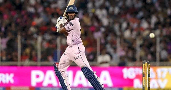 Sai Sudharshan scores crucial half-century amidst falling wickets against SRH