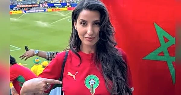 Nora Fatehi cheers for Morocco in FIFA World Cup opener against Brazil, shares pictures on Instagram