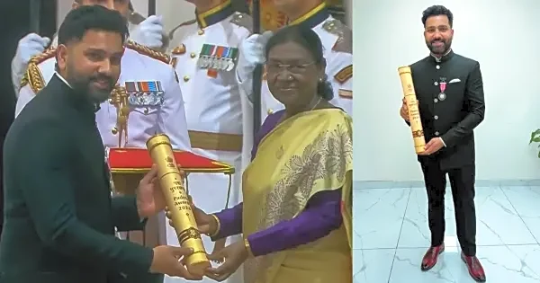 Rohit Sharma receives Padma Shri from President Murmu, wife Ritika beams with pride