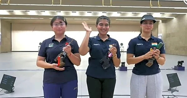 Esha Singh wins maiden ISSF World Cup gold in women's 25m pistol; compatriot Manu Bhaker bags bronze