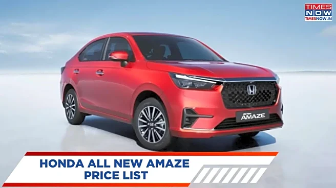 All New Honda Amaze Price List, Safety, Features, Mileage And More