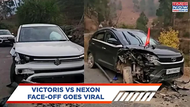 Maruti Suzuki Victoris, Tata Nexon Crash Goes Viral — Real-World Safety In Focus