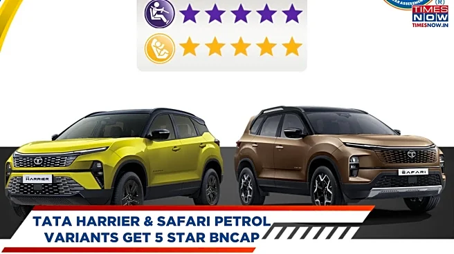Tata Harrier And Safari Petrol Variants Get Five-Star Bharat NCAP Safety Rating - Details