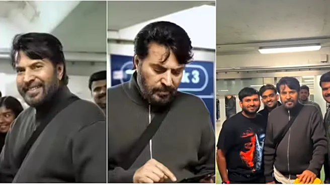 Mammootty Channels Signature Charm As He Arrives In London For Patriot Shoot; Poses With Fans At Airport  - Watch