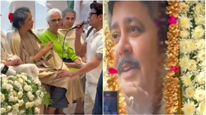 Satish Shah Prayer Meet: Ailing Wife Emotionally Sings His Favourite Song Tere Mere Sapne With Sonu Nigam