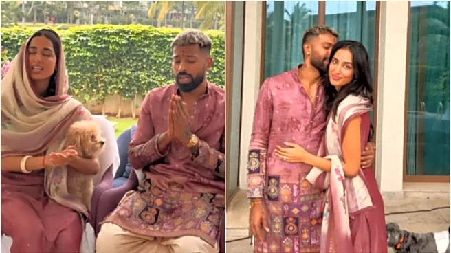 Hardik Pandya, Mahieka Sharma Chant Hanuman Chalisa As They Perform Hawan At Home