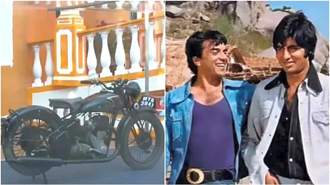 Dharmendra’s Iconic Sholay Motorcycle Parked In Panaji As Tribute To Film And Dosti At IFFI 2025