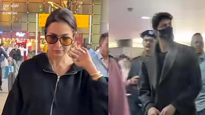 All Eyes On Malaika! Actress Spotted With Rumoured Beau Harsh Mehta Making Stylish Airport Appearance
