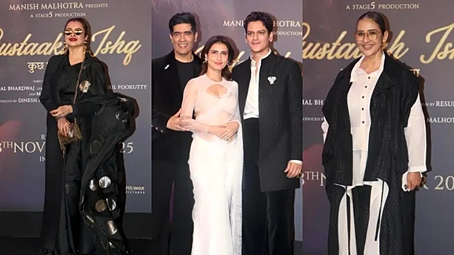 Gustaakh Ishq Premiere: Rekha Turns Cheerleader For Manish Malhotra, Manisha Koirala Makes Rare Appearance
