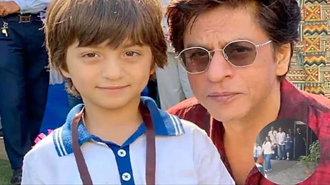AbRam Khan Joins Father Shah Rukh Khan For Lionel Messi's GOAT Tour, Duo Heads To Salt Lake Stadium - Watch