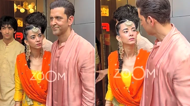 Hrithik Roshan-Saba Azad Spotted In Stylish Traditional Outfits For Cousin Eshaan's Mehendi Function - WATCH