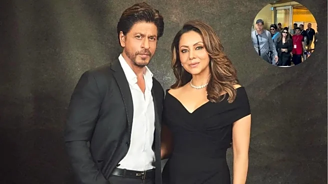 Shah Rukh Khan Protects Wife Gauri, Daughter Suhana From Airport Chaos As They Return From Family Vacay - WATCH