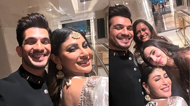 OG Naagin Couple Reunite At Nupur Sanon-Stebin Ben's Wedding Reception - See Mouni Roy, Arjun Bijlani's Cute Moment