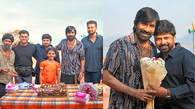 Inside Ravi Teja's Birthday Celebrations: Mass Maharaja Cuts Cake With Team Irumudi