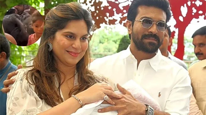 Ram Charan, Daughter Klin Kaara MOBBED By Fans Outside Hospital As They Arrive To Meet Twins - Shocking Video Viral
