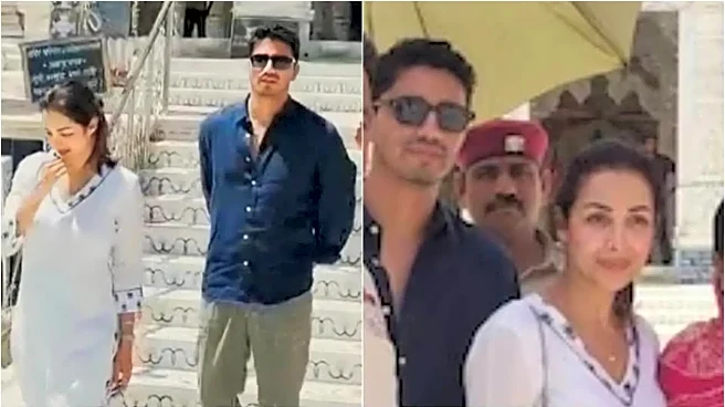 Malaika Arora Seeks Blessings At Adinath Jain Temple In Rajasthan With Rumoured Beau Harsh Mehta