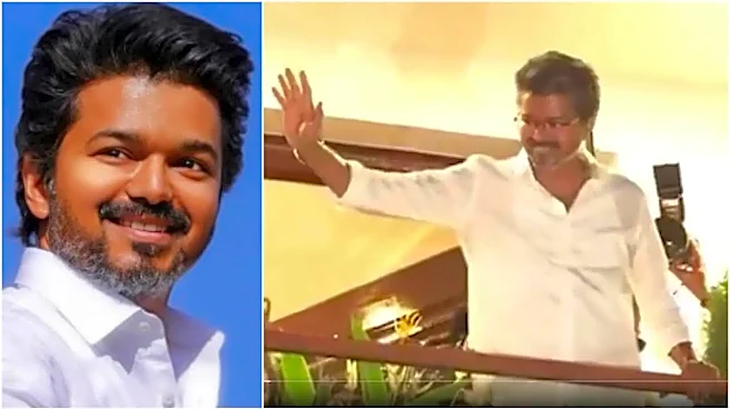 Thalapathy Vijay Waves At Crowd Outside Parents’ House After Winning Tamil Nadu Elections 2026 For TVK – Watch
