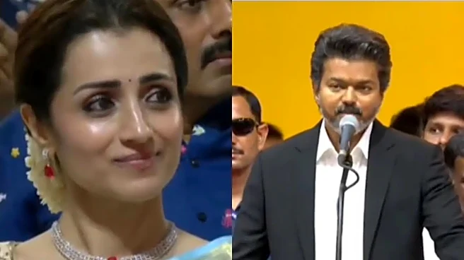 Trisha Krishnan Gets Teary-Eyed During Vijay’s Oath-Taking Ceremony As Tamil Nadu CM - Watch