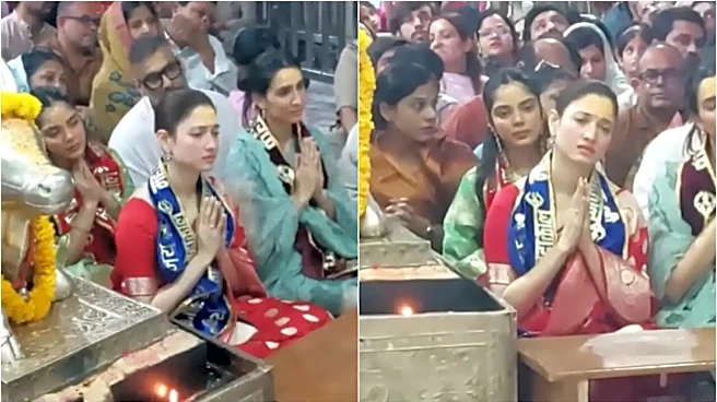 Tamannaah Bhatia Immerses In Devotion As She Offers Prayers At Mahakaleshwar Temple
