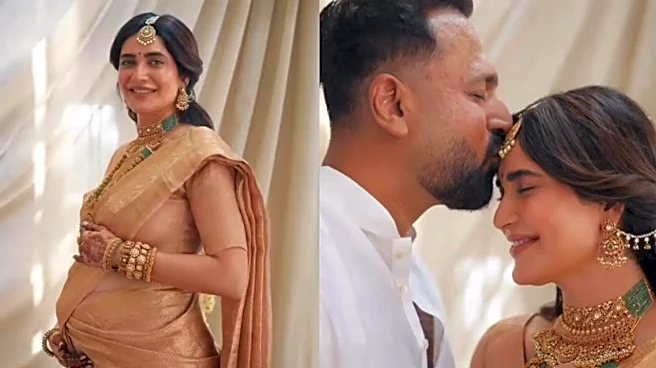 Mom-To-Be Karishma Tanna's ‘Heart Is Full’ After Emotional South Indian Godh Bharai With Hubby Varun Bangera - WATCH