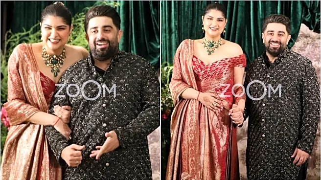 Anshula Kapoor Is A Doting Biwi As She Holds Husband Rohan Thakkar's Hand At Wedding Reception - Watch